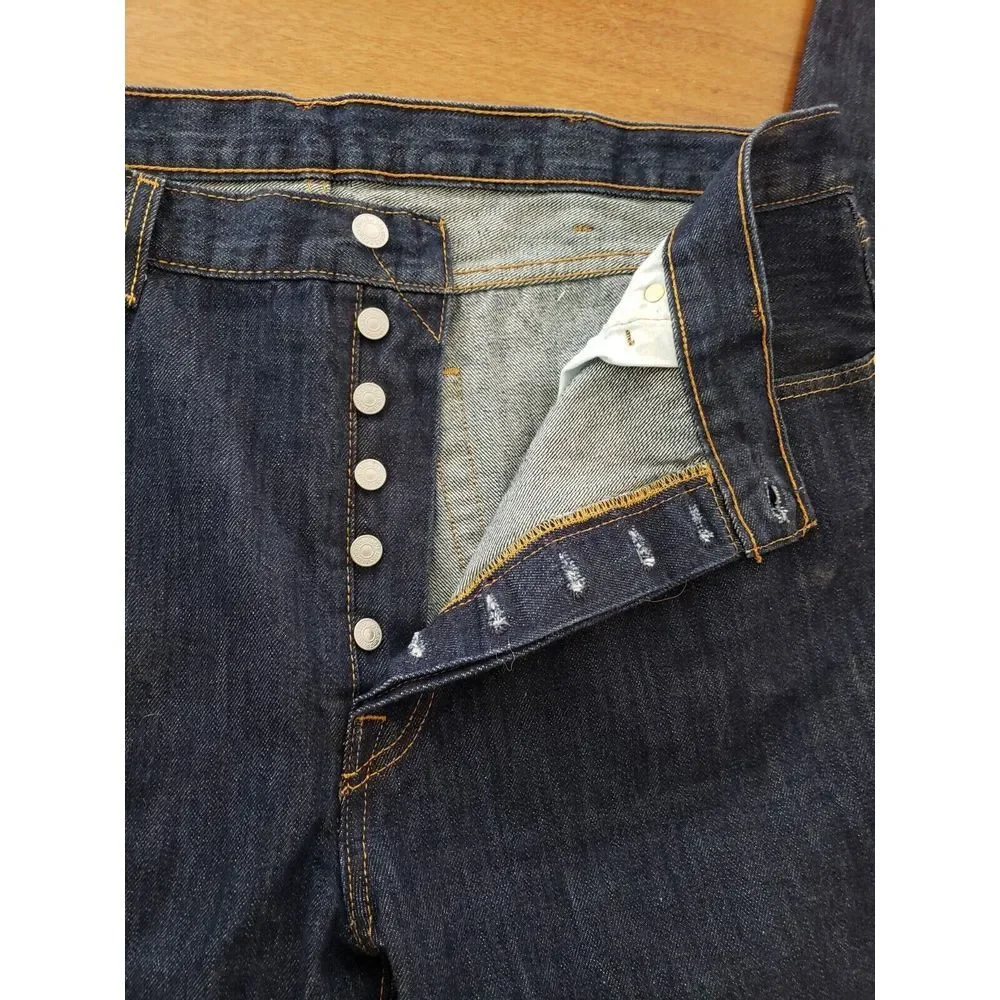 Men's 501‎ Levis Button Fly Original 40x30 Dark Wash
